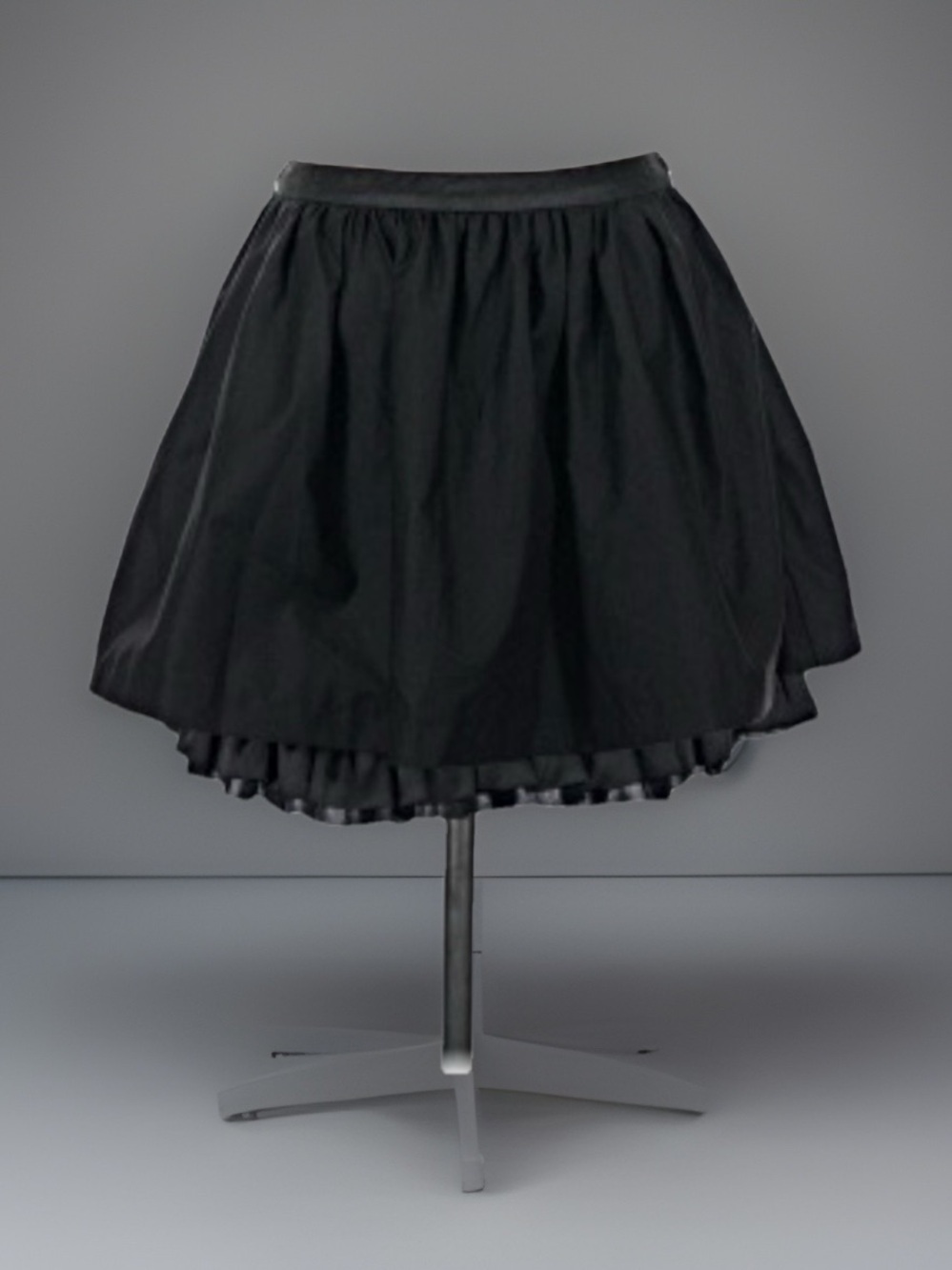 ARDEN B Black Puff Ruffle Layered Mini Skirt